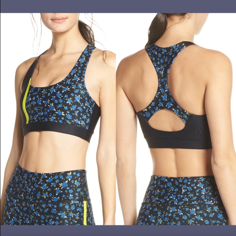 NWD‎ $58 SOUL BY SOULCYCLE Floral Racerback Sports Bra [SZ Small ]